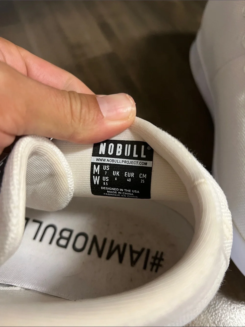 NOBULL White High-Top Canvas Sneakers mens 7 woman’s 8.5 never worn outside